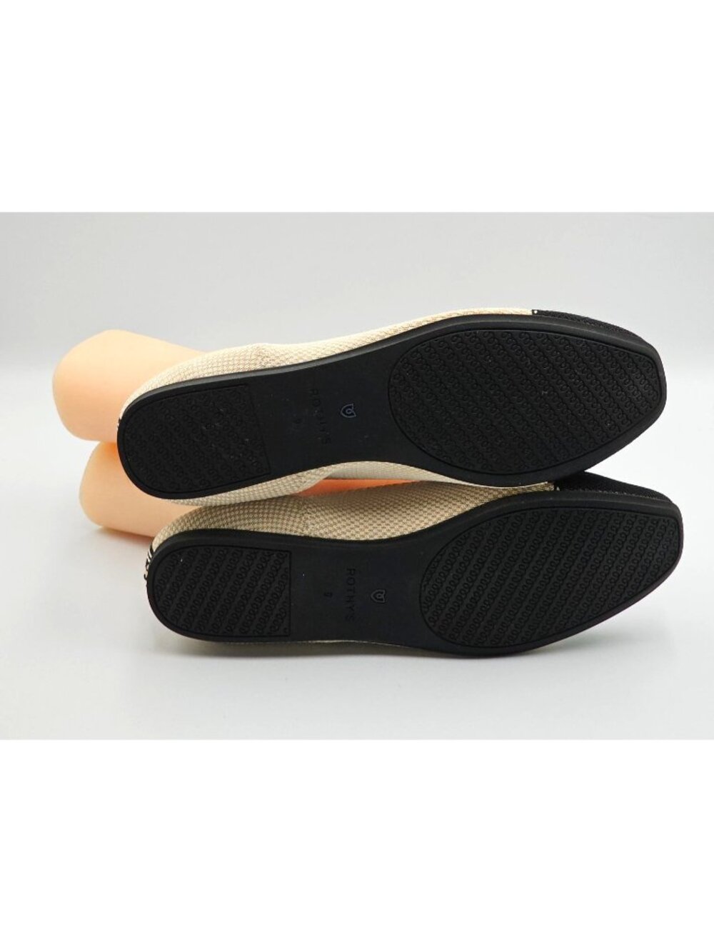 Rothy's Women's Black Beige The Square Slip-On Shoes Squared-Toe Flats Sz 9 2743 - Picture 6 of 16